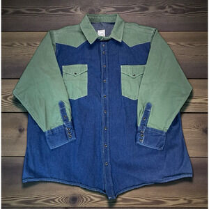 Martin Brothers Denim & Canvas Work Shirt Mens Sz 4XL Union Made in USA Rugged